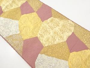アンティーク　石畳に花更紗模様織り出し袋帯（材料）